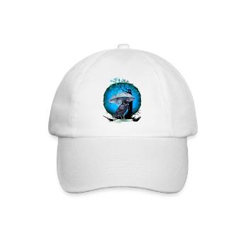Tree, Cherry Blossom, Bird - Baseball Cap - white/white - Front