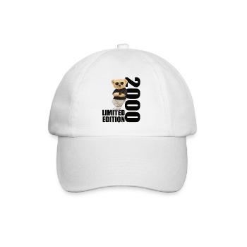 Limited Edition 2000 Bär Bären Geburtstag 2000 - Baseballkappe - Weiß/Weiß - Vorne
