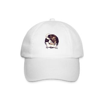 Sleepy archangel with horns and the moon - Baseball Cap - white/white - Front