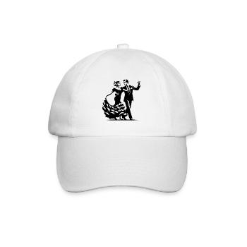 Man and woman dancing flamenco - Baseball Cap - white/white - Front