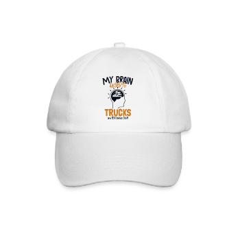 My Brain is 95% Trucks Trucker Truckie Legends - Baseball Cap - white/white - Front