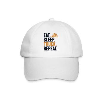 Eat Sleep Truck Repeat Trucker Truckie Legends - Baseball Cap - white/white - Front