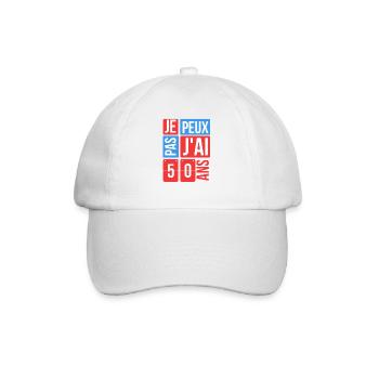 je peux pas j'ai 50 ans - Casquette classique - blanc/blanc - Devant