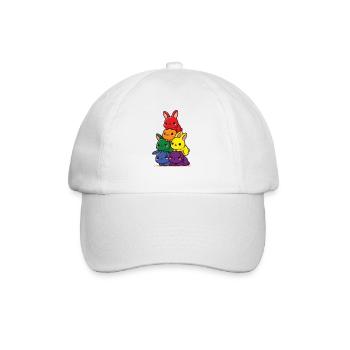 Hasen Regenbogen Flagge Pride Monat süßer Hase - Baseballkappe - Weiß/Weiß - Vorne