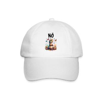Dinosaurier Dinos Spruch Nö für Jungen und Mädchen - Baseballkappe - Weiß/Weiß - Vorne