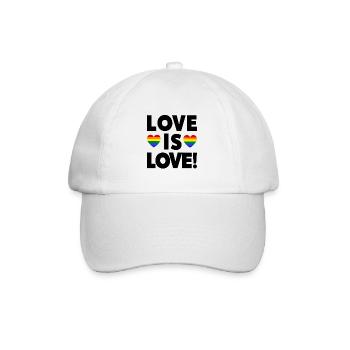 Love is Love – LGBTQIA+ Pride Herz Design - Baseballkappe - Weiß/Weiß - Vorne