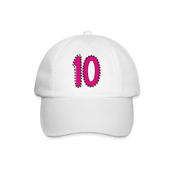 10. 10 ANS. 10e ANNIVERSAIRE. ANNIVERSAIRE 10 ANS. - Casquette classique - blanc/blanc - Devant