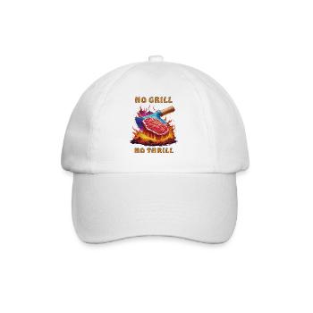 STEAK NO GRILL NO THRILL - Baseball Cap - white/white - Front
