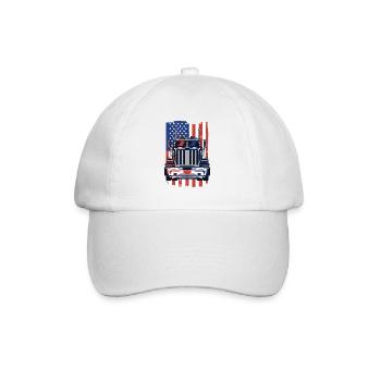 Truck American Flag Trucker Truckie Legends Truck - Baseball Cap - white/white - Front