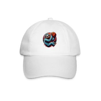 Funny basketball sloth player - Baseball Cap - white/white - Front