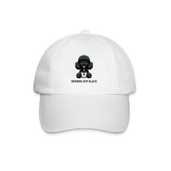Schwarzer Pudel Kaffee Nothing But Black - Baseballkappe - Weiß/Weiß - Vorne