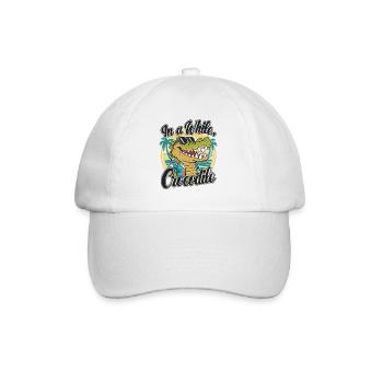 Funny Crocodile Alligator In A While Crocodile - Baseball Cap - white/white - Front