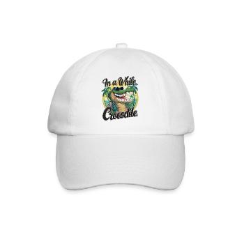 Funny Crocodile Alligator In A While Crocodile - Baseball Cap - white/white - Front
