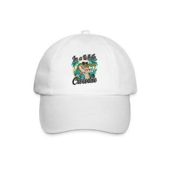 Funny Crocodile Alligator In A While Crocodile - Baseball Cap - white/white - Front
