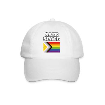 LGBTQ Safe Space inklusive Pride-Flagge - Baseballkappe - Weiß/Weiß - Vorne