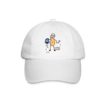Erdnuss Frühaufsteher Langschläfer Morgenmuffel - Baseballkappe - Weiß/Weiß - Vorne