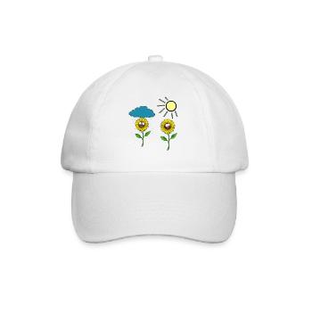 Tournesol Tournesols Météo Pluie Soleil Nuage - Casquette classique - blanc/blanc - Devant