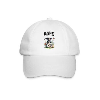 Cow Saying Nope for Boys and Girls - Baseball Cap - white/white - Front