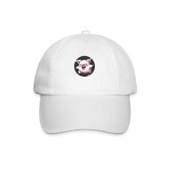 Funny Happy Ham Bacon Pig - Baseball Cap - white/white - Front