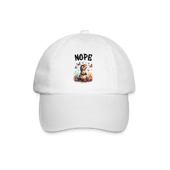 Dinosaur Saying Nope for Boys and Girls - Baseball Cap - white/white - Front