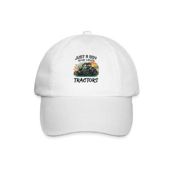 Nur ein Junge, der Traktoren liebt - Baseballkappe - Weiß/Weiß - Vorne