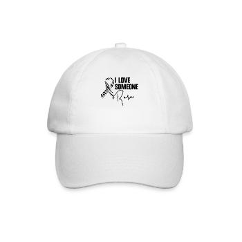 Ich liebe jemanden, seltene Zebraband-seltene Kran - Baseballkappe - Weiß/Weiß - Vorne
