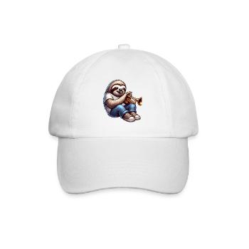 Cool Sloth Trumpeter Music Design - Baseball Cap - white/white - Front