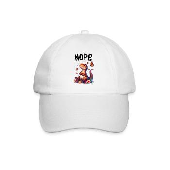 Dinosaur Saying Nope for Boys and Girls - Baseball Cap - white/white - Front