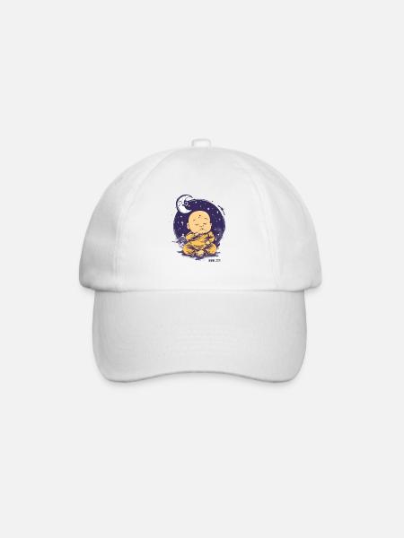 Bébé Bouddha endormi avec lune et étoiles - Casquette classique - blanc/blanc