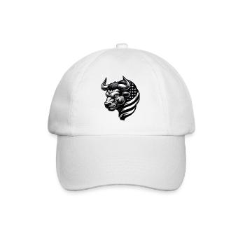 Patriotic Bull - Baseballkappe - Weiß/Weiß - Vorne