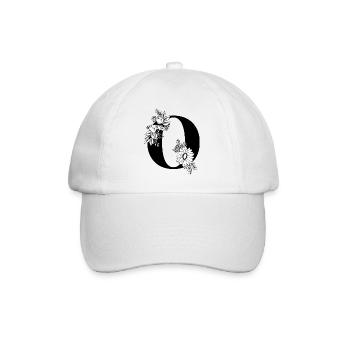 Lettre o floral noir et blanc - Casquette classique - blanc/blanc - Devant