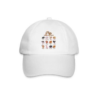 Lots of kawaii pigs - Baseball Cap - white/white - Front
