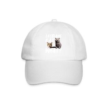 Gender Lesbian Gay Trans Queer Cat Rainbow - Baseball Cap - white/white - Front