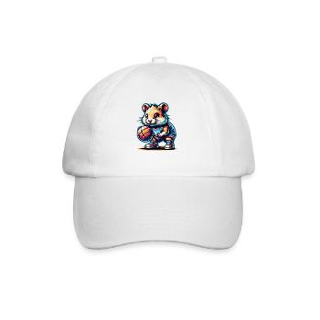 Équipe de joueurs de hamster de basket-ball cool - Casquette classique - blanc/blanc - Devant