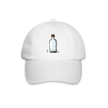 Leeres Glas-Flaschen-Motiv, Flasche ist leer - Baseballkappe - Weiß/Weiß - Vorne