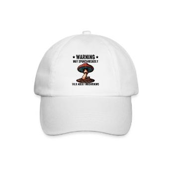 Avertissement : peut spontanément parler de champignons - Casquette classique - blanc/blanc - Devant