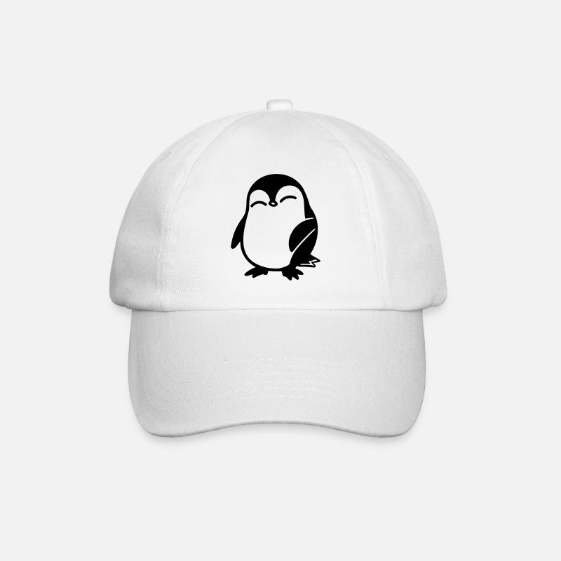 Pinguin - Baseballkappe - Weiß/Weiß