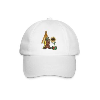 Hippie Horse Teepee Sunflower Horses Drum Peace - Baseball Cap - white/white - Front