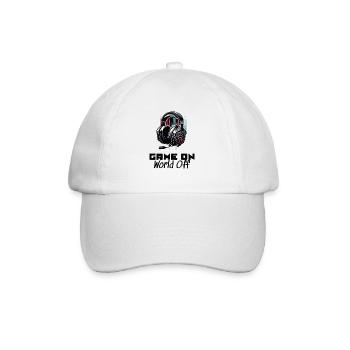 Game On World Off Gamer T-Shirt - Baseballkappe - Weiß/Weiß - Vorne