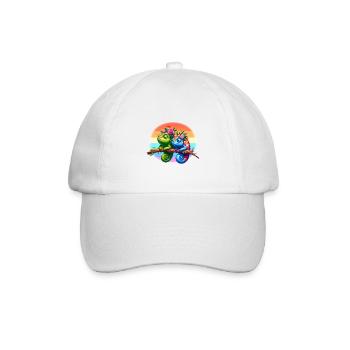Es ist in Ordnung, schwul zu sein, Chamäleons LGBTQ+ Stolz - Baseballkappe - Weiß/Weiß - Vorne