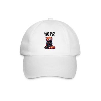 Red Panda Funny Saying Nope Fire Fox - Baseball Cap - white/white - Front