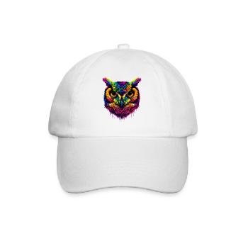 Hibou coloré arc-en-ciel couleurs pop art hibou hibou grand-duc hibou hibou hibou - Casquette classique - blanc/blanc - Devant
