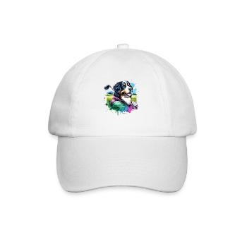 Bernhardiner Lustiges Golf Design Für Golfer - Baseballkappe - Weiß/Weiß - Vorne