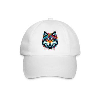 Wolf - Baseballkappe - Weiß/Weiß - Vorne