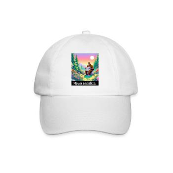 Ne jamais socialiser - drôle de bigfoot - Casquette classique - blanc/blanc - Devant