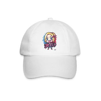 Chibi Naughty Cartoon Girl - Baseball Cap - white/white - Front