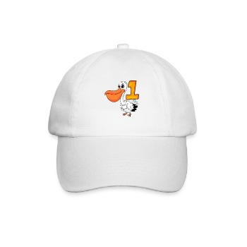 1 an - inscription à l’école - motif pélican - numéro 1 - Casquette classique - blanc/blanc - Devant