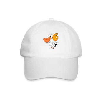 6ème anniversaire motif pélican - six ans - Casquette classique - blanc/blanc - Devant