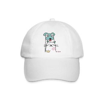 Dog and cat - Baseball Cap - white/white - Front