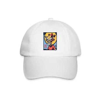 Angry Old Japanese Cartoon Grandpa Samurai - Baseball Cap - white/white - Front
